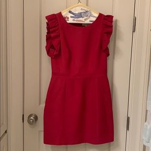 Red Ruffle Cocktail Dress
